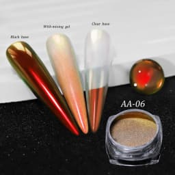 6 Colors Chrome Laser Nail Powder Holographic Mirror Glitter Pigment Silver/Gold Rub Dust Nail Gel Polish Supplies Chrome Powder