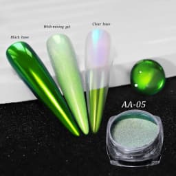 6 Colors Chrome Laser Nail Powder Holographic Mirror Glitter Pigment Silver/Gold Rub Dust Nail Gel Polish Supplies Chrome Powder