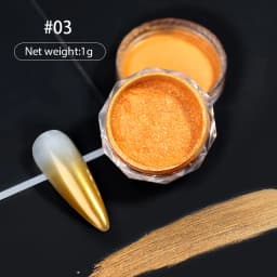 6 Colors Chrome Laser Nail Powder Holographic Mirror Glitter Pigment Silver/Gold Rub Dust Nail Gel Polish Supplies Chrome Powder
