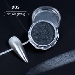6 Colors Chrome Laser Nail Powder Holographic Mirror Glitter Pigment Silver/Gold Rub Dust Nail Gel Polish Supplies Chrome Powder