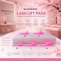 Pink 5pairsBlackwings Silicone Eyelash Perming Pad Lashes Rods Shield Lifting 3D Eyelash Curler Accessories Applicator Tools