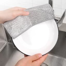 20/2pcs Steel Wire Cleaning Cloth Single-layer Double-layer Non -stick Oil Iron Dishrag Kitchen Pan Pot Dishes Cloths Rags