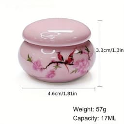 1Pc Ceramics Nail Cup with Lid Acrylic Liquid Powder Ceramic Cup Nail Art Acrylic Liquid Powder Porcelain Dappen Dish Container