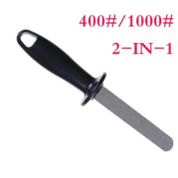 Non-slip Handle Metal Knife Sharpening Tool 400# 1000# Double Sided Knife Sharpener Kitchen Utensils