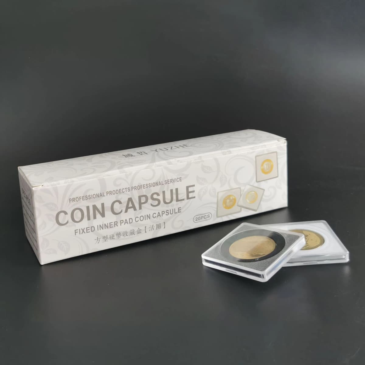 10pcs 40mm Coin Capsule Holder Adjustable Gaskets Organizer Storage Box For Coin Capsule Medal Collection Case Container Boxes