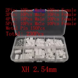 230Pcs/Box JST PH 2.0mm / XH 2.54mm Pitch Terminals Kit 2/3/4/5 Pin Male Female Plug Plastic Housing Header Crimp Wire Connector
