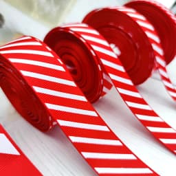Diagonal Striped Thread Ribbon, 10 Yards Carnival Gift Box Packaging Ribbon for Holiday Scene Christmas Decoration
