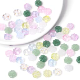 About20Pcs Glass Four Leaf Flower Beads Scattered Beads Handmade DIY Making Couple Bracelets, Necklaces, Earrings, Jewelry Acces