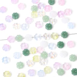 About20Pcs Glass Four Leaf Flower Beads Scattered Beads Handmade DIY Making Couple Bracelets, Necklaces, Earrings, Jewelry Acces