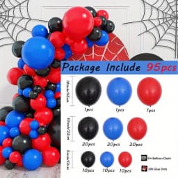 95Pcs/Set Red Black Blue Latex Balloon Chain Kids Boys Gifts Birthday Party Decorations