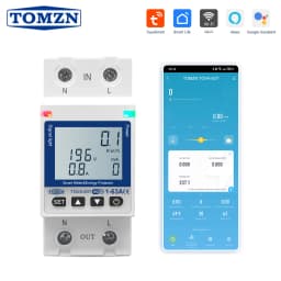 TOMZN WIFI 110V 220V 63A Smartlife TUYA Circuit Breaker Energy Meter Metering Timer With Voltage Current And Leakage Protection