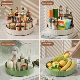 Rotating Spice Rack Organizer For Kitchen Cosmetics Storage Convenient and Space-Saving Solution for Apartments & College Dorms