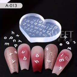 3D Mini Silicone Molds Nail Art Decoration Letter ABC Alphabet Flowers Big Petal Design Acrylic Carving Tools Manicure Jewelry