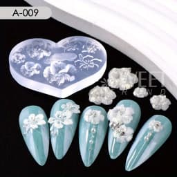 3D Mini Silicone Molds Nail Art Decoration Letter ABC Alphabet Flowers Big Petal Design Acrylic Carving Tools Manicure Jewelry