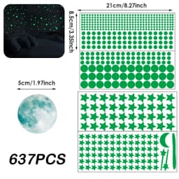 637pcs Glow In The Dark Stars Stickers Luminous Moon Wall Decals Fluorescent Star Ceiling Sticker For Bedroom Nursery Wall Decor