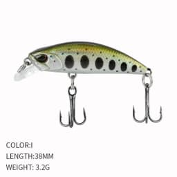 2024 Hot 38mm 3.2G Mini Sinking Minnow Fishing Lures Jerkbaits Peche Artificial Bait Wobbler Lure for Trout Bass Carp Fishing