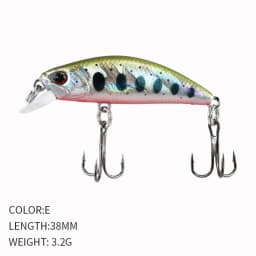 2024 Hot 38mm 3.2G Mini Sinking Minnow Fishing Lures Jerkbaits Peche Artificial Bait Wobbler Lure for Trout Bass Carp Fishing