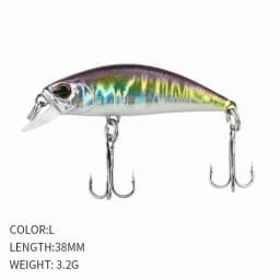 2024 Hot 38mm 3.2G Mini Sinking Minnow Fishing Lures Jerkbaits Peche Artificial Bait Wobbler Lure for Trout Bass Carp Fishing
