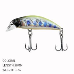 2024 Hot 38mm 3.2G Mini Sinking Minnow Fishing Lures Jerkbaits Peche Artificial Bait Wobbler Lure for Trout Bass Carp Fishing