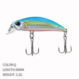 2024 Hot 38mm 3.2G Mini Sinking Minnow Fishing Lures Jerkbaits Peche Artificial Bait Wobbler Lure for Trout Bass Carp Fishing