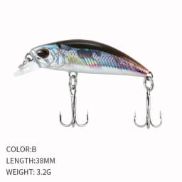 2024 Hot 38mm 3.2G Mini Sinking Minnow Fishing Lures Jerkbaits Peche Artificial Bait Wobbler Lure for Trout Bass Carp Fishing