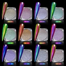Magic Mirror Powder Chameleon Polarizing Nail Glitter High-Light Diamond Holographic Nail Art Pigments DIY UV Gel Manicure Dust