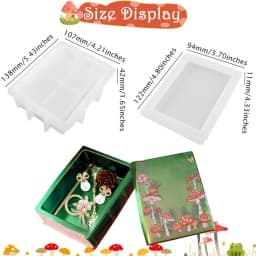 1 Pcs Book Shape Storage Box Mold,Diy Crystal Epoxy Storage Jar Silicone Mold With Lid, For Home Decoration Jewelry Organizer