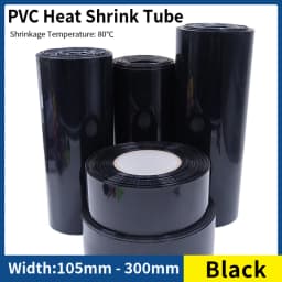 1/8/15M PVC Heat Shrink Tube 18650 Lipo Battery Pack 105 ~ 300mm Insulated Protection Film Wrap lithium Case Cable Sleeve Black