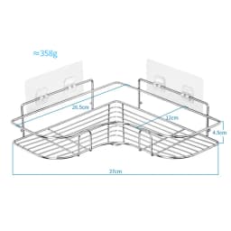 Stainless Steel Triangular Holder Shelf Wall Mounted Adhesive Shampoo Shower Storage Rack Kitchen Bathroom Organizer