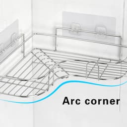 Stainless Steel Triangular Holder Shelf Wall Mounted Adhesive Shampoo Shower Storage Rack Kitchen Bathroom Organizer