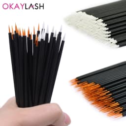 OKAYLASH 50pcs/lot Reusable Gel Liner Nail Art Brushes Painting Pen Disposable Eyeliner Beauty Eyeline Makup Tools