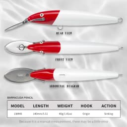 Hunthouse Metal Lip Minnow Fishing Lure Sinking Trolling Hard Bait 140mm 40g Wobblers Saltwater Artificial For Blues Tuna Tackle
