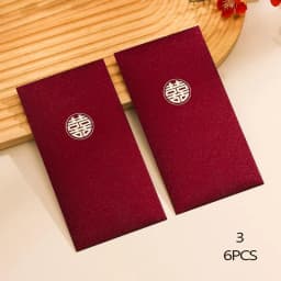 6Pcs/Pack Chinese Red Envelope New Year Spring Festival Children Lucky Money Envelopes Red Packet Gift Envelope Red Bag
