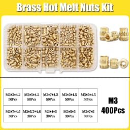 Hot Melt Brass Heat Insert Nut Iron Tip M2 M2.5 M3 M4 M5 M6 Embedded Heating Knurled Brass Inserts Nuts 3D Printer Case Notebook