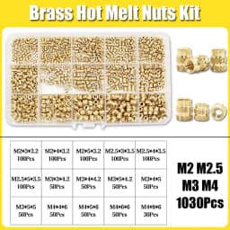 Hot Melt Brass Heat Insert Nut Iron Tip M2 M2.5 M3 M4 M5 M6 Embedded Heating Knurled Brass Inserts Nuts 3D Printer Case Notebook