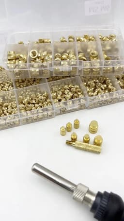 Hot Melt Brass Heat Insert Nut Iron Tip M2 M2.5 M3 M4 M5 M6 Embedded Heating Knurled Brass Inserts Nuts 3D Printer Case Notebook