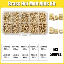 Hot Melt Brass Heat Insert Nut Iron Tip M2 M2.5 M3 M4 M5 M6 Embedded Heating Knurled Brass Inserts Nuts 3D Printer Case Notebook