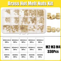 Hot Melt Brass Heat Insert Nut Iron Tip M2 M2.5 M3 M4 M5 M6 Embedded Heating Knurled Brass Inserts Nuts 3D Printer Case Notebook