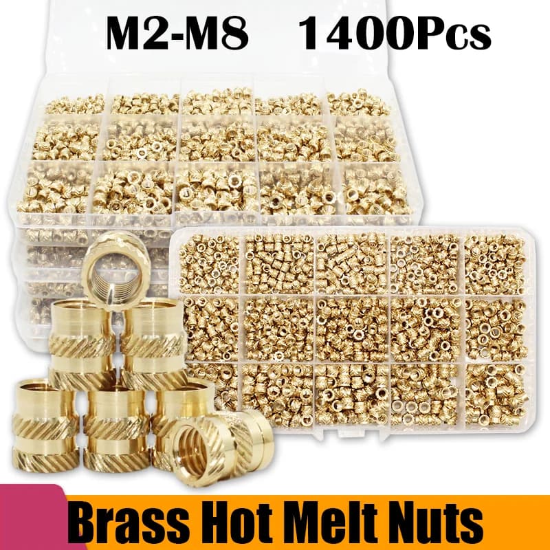Hot Melt Brass Heat Insert Nut Iron Tip M2 M2.5 M3 M4 M5 M6 Embedded Heating Knurled Brass Inserts Nuts 3D Printer Case Notebook