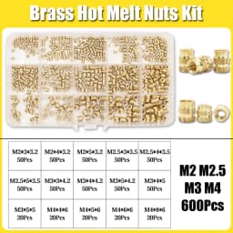 Hot Melt Brass Heat Insert Nut Iron Tip M2 M2.5 M3 M4 M5 M6 Embedded Heating Knurled Brass Inserts Nuts 3D Printer Case Notebook
