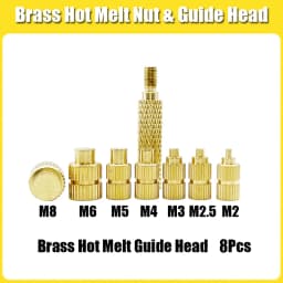 Hot Melt Brass Heat Insert Nut Iron Tip M2 M2.5 M3 M4 M5 M6 Embedded Heating Knurled Brass Inserts Nuts 3D Printer Case Notebook