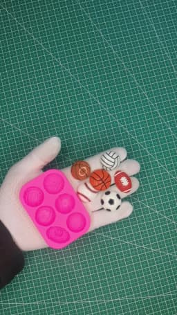 Sports Ball Football Basketball Accessories DIY Jewelry Earrings Silicone Mould Epoxy Flexible Polymer Clay Mold Chocolate Mold