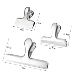 3PCS Stainless Steel Bag Clipsf For Food Heavy Duty Metal Silver Food Clips Office Paper Clamps Air Tight Seal Snack Clips