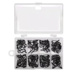 8/16/80Pcs Black Top Tip Guide for Spinning Casting Fishing Rod Building Repair Eye Line Ring Stainless Steel Frame