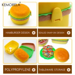 Creative Double-Layer Hamburger Insulated Lunch Box Portable Food-Grade Student Children's Lunch Box Microwave Safe Lunch Box