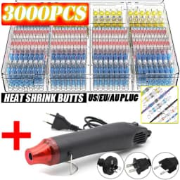 300W Air Dryer Hot Air Gun EU AU US Hair Dryer for Soldering Thermal Blower Shrink Wrapping Tools with 300PCS Wire Connectors