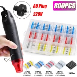 300W Air Dryer Hot Air Gun EU AU US Hair Dryer for Soldering Thermal Blower Shrink Wrapping Tools with 300PCS Wire Connectors