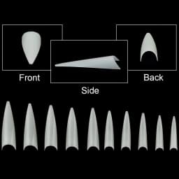 1Bag(600Pcs)Natural Stiletto Practice Nail Tips 10Size Half Cover Fake Acrylic Tip UV Gel Extension Press On Nails Manicure Tool
