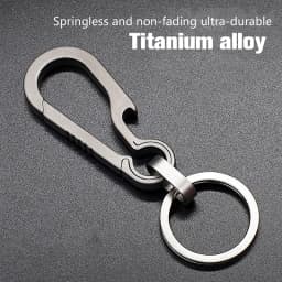 1pc Outdoor Waist Hanging Chain Ring Buckle Beer Bottle Titanium Alloy Carabiner Multi-function Keychain Opener EDC Tool For Men