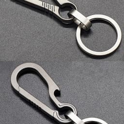1pc Outdoor Waist Hanging Chain Ring Buckle Beer Bottle Titanium Alloy Carabiner Multi-function Keychain Opener EDC Tool For Men